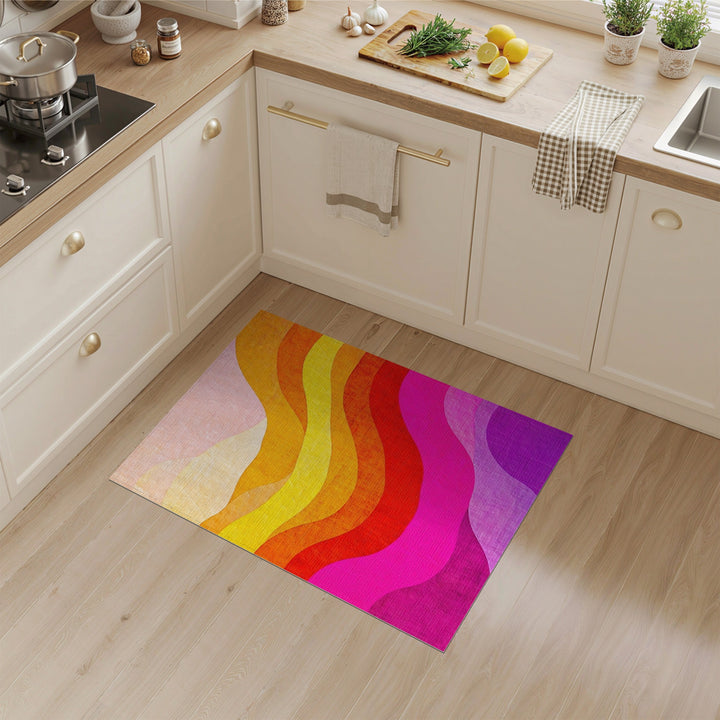 Vibrant Wave Multi-Color Area Rug