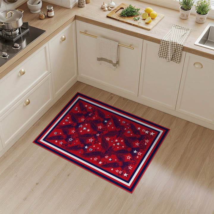 Patriotic Eagle Stars Red Area Rug