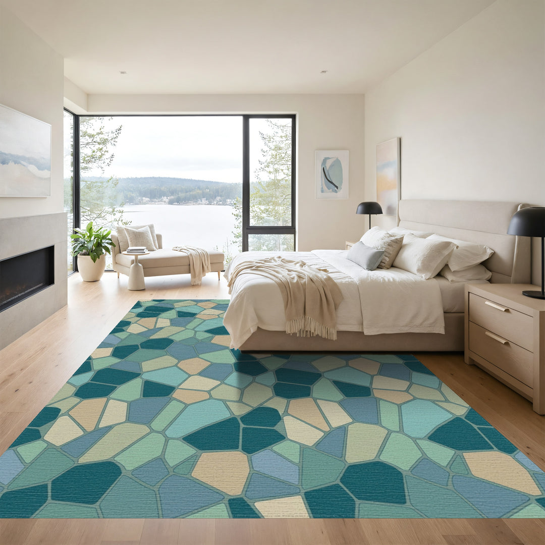 Oceanic Geode Irregular Tessellation Rug