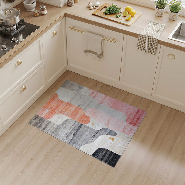 Multi-color and Patterns Abstract Coral Wave Area Rug
