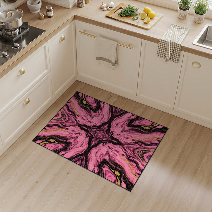 Pink Abstract Area Pink Abstract Marble Area Rug