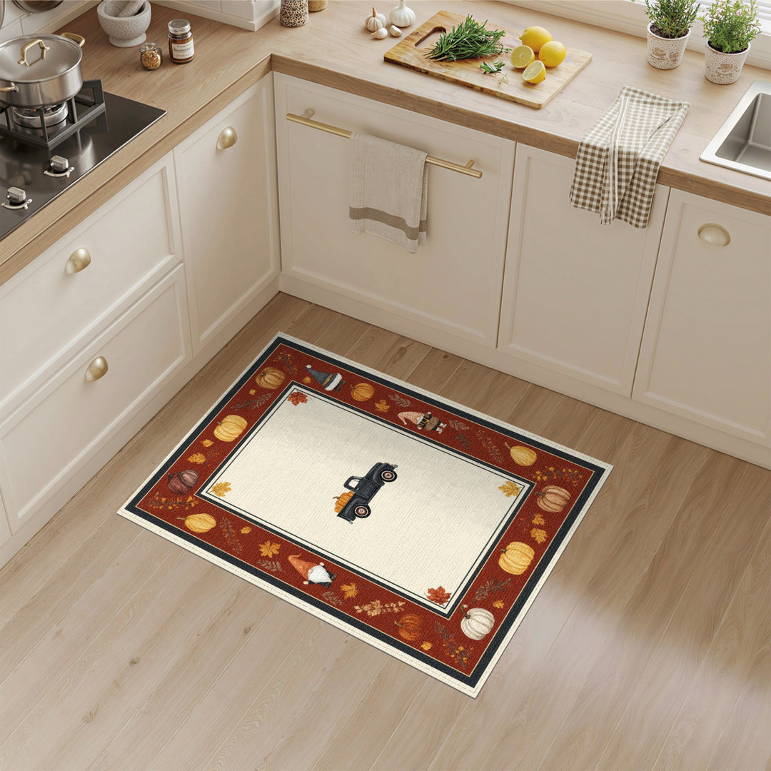 Vintage Truck Pumpkin Harvest Area Rug
