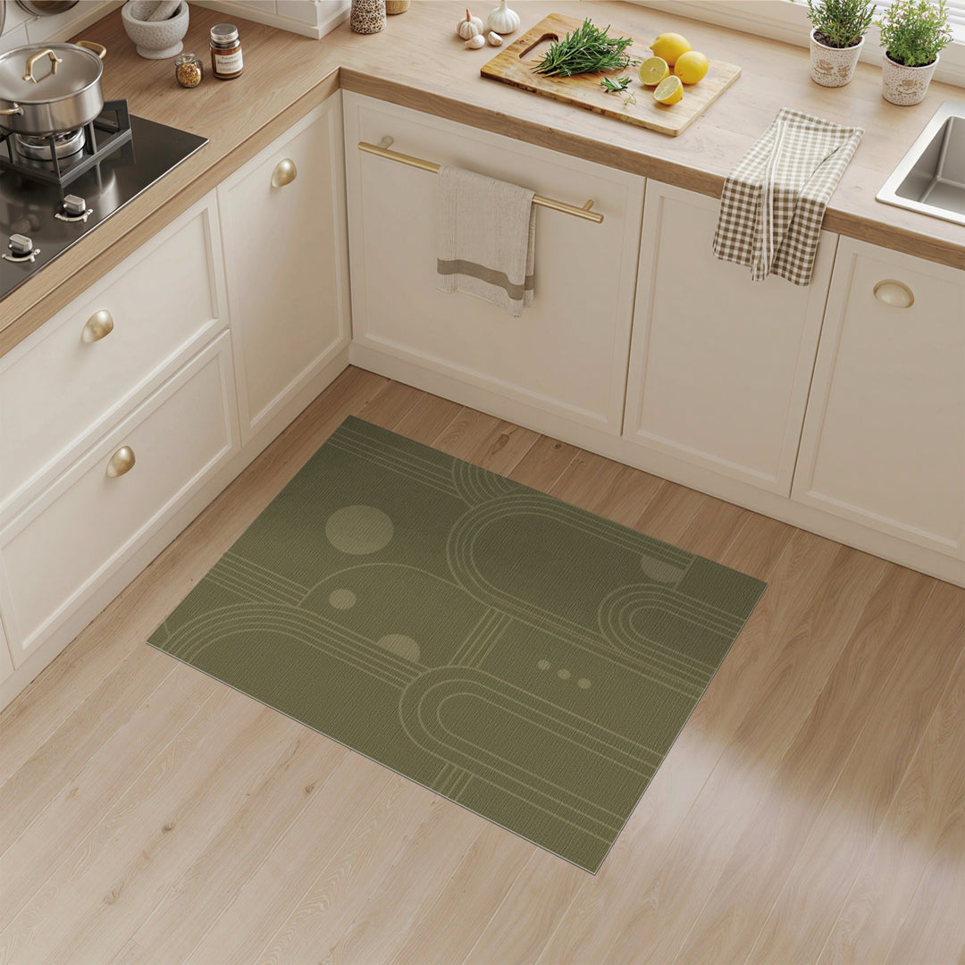 Green Geometric Arch Area Rug