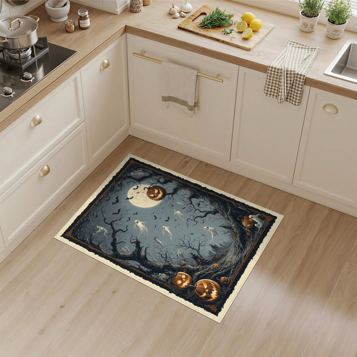 Haunted Forest Halloween Washable Area Rug