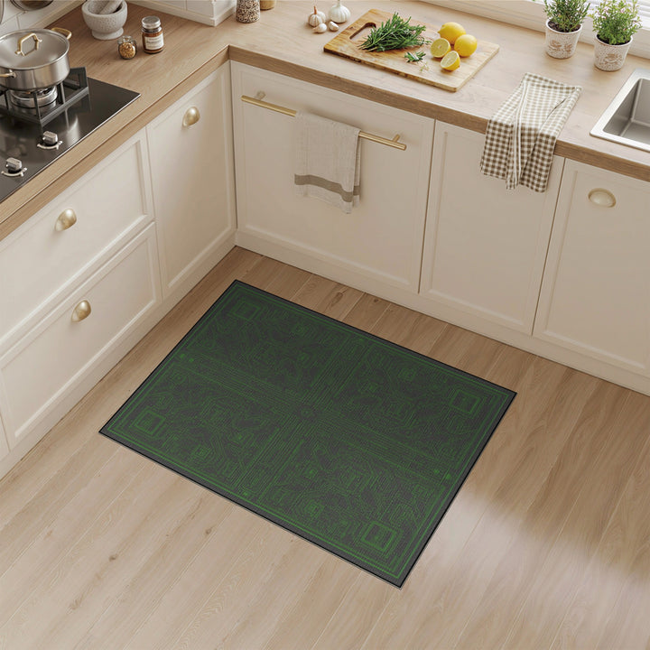 Green Circuit Board Area Rug