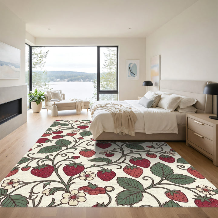 Vintage Strawberry Vine Floral Rug