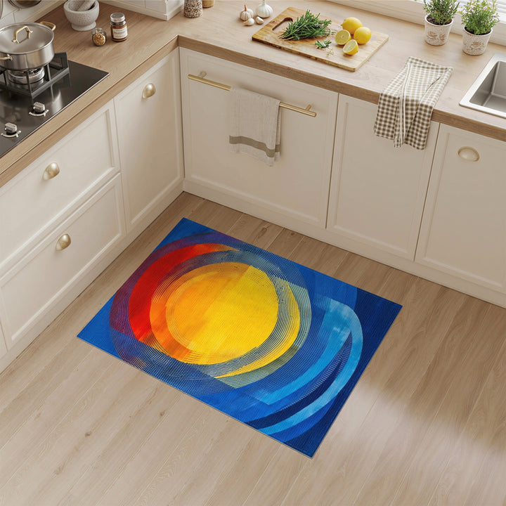 Vibrant Concentric Circle Area Rug