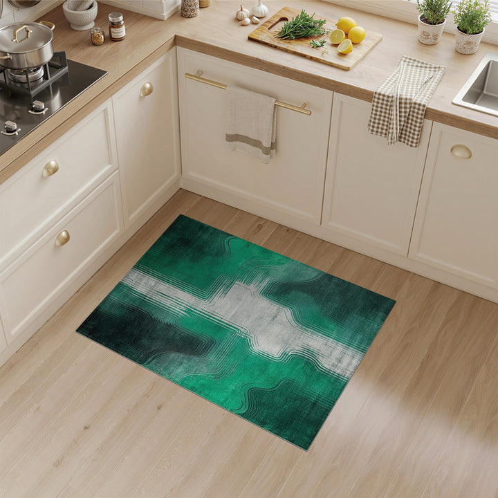 Green Abstract Area Rug