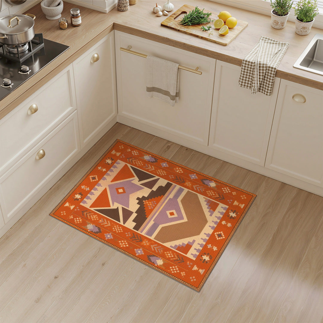 Orange Heritage Tribal Area Rug