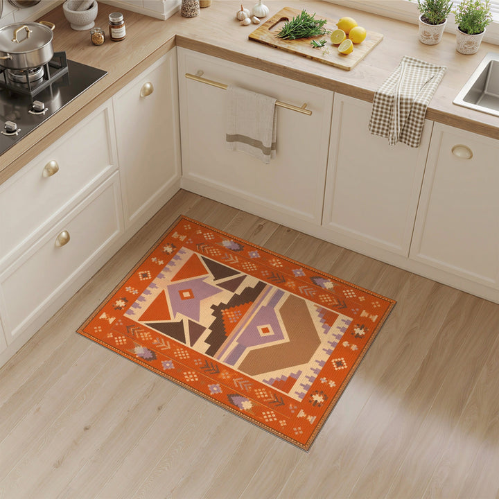 Orange Heritage Tribal Area Rug