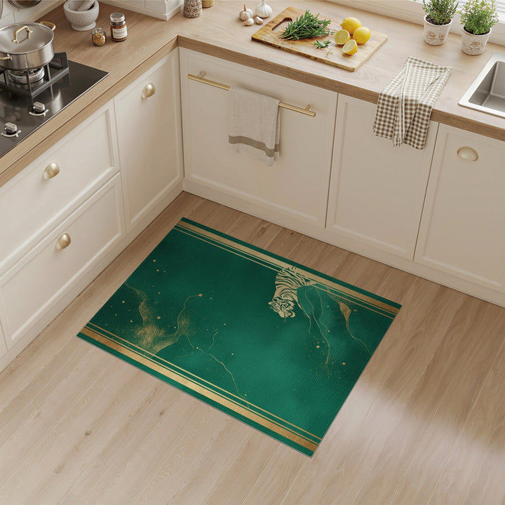 Green Tiger Gold Accent Area Rug