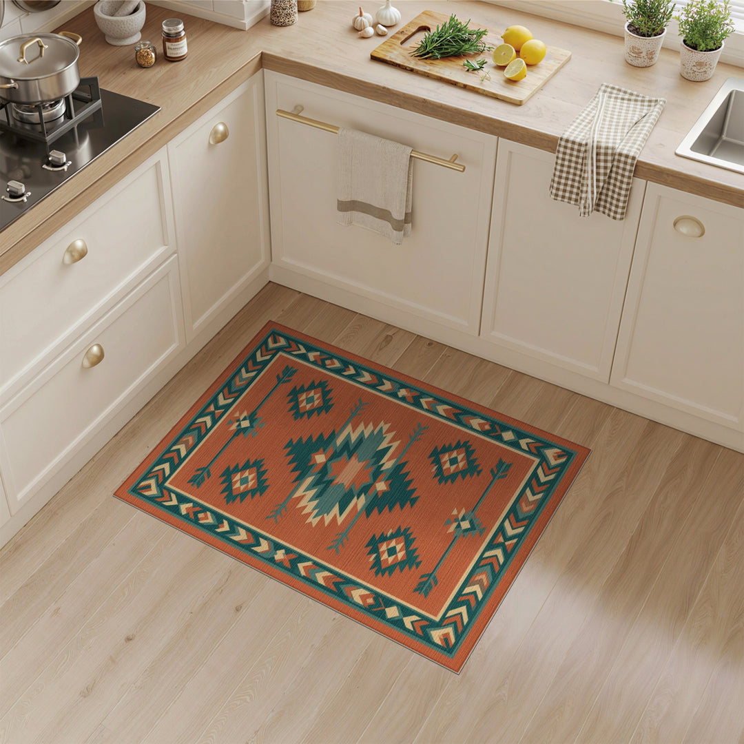 Southwestern Orange Geometric Area Rug