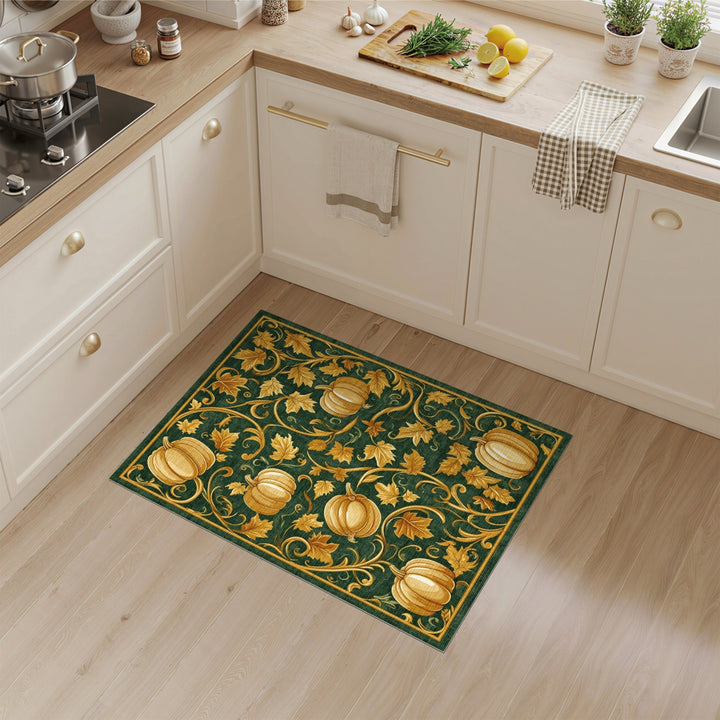 Green Pumpkin Vine Area Rug