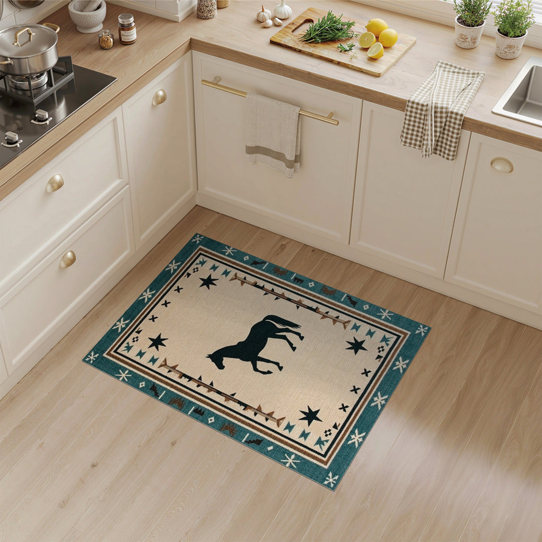 Southwestern Horse Silhouette Area Rug