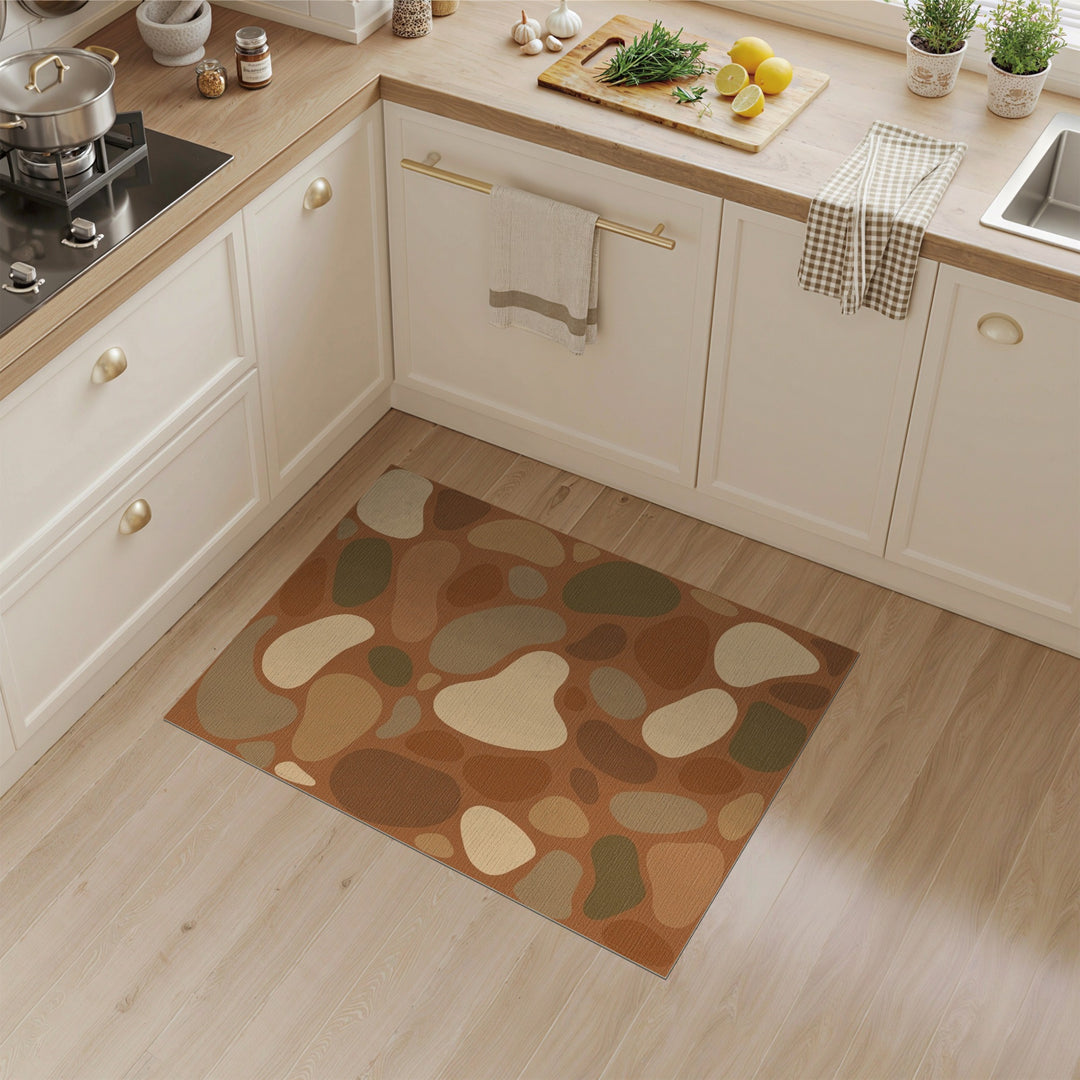 Organic Pebble Brown Tan Area Rug