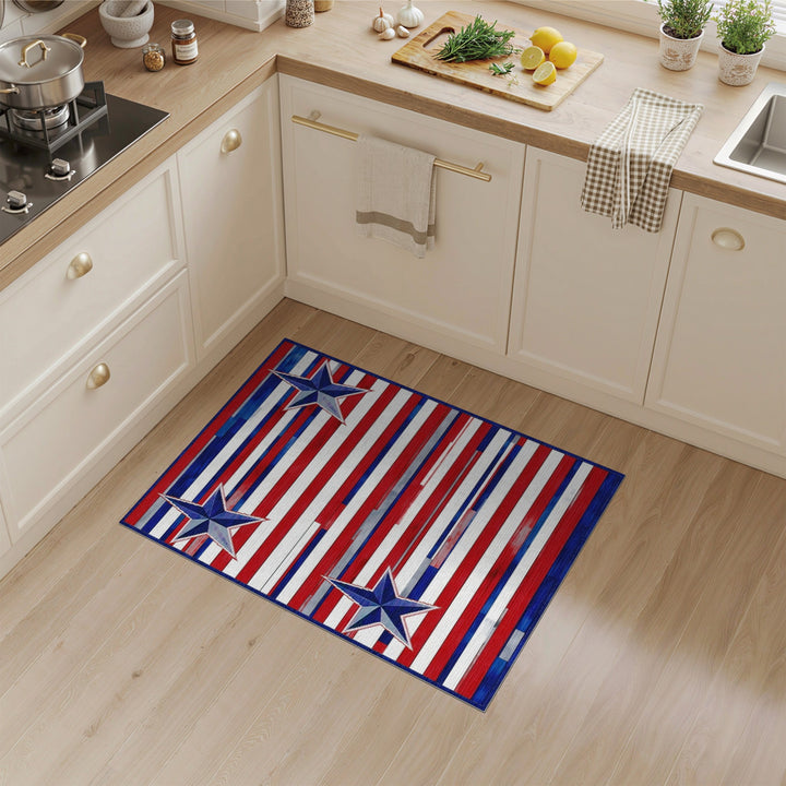 Distressed Patriotic Star Area Rug