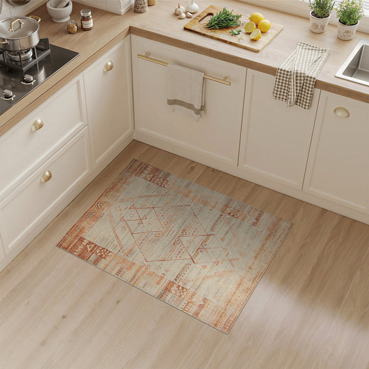 Orange Southwestern Geometric Area Rug