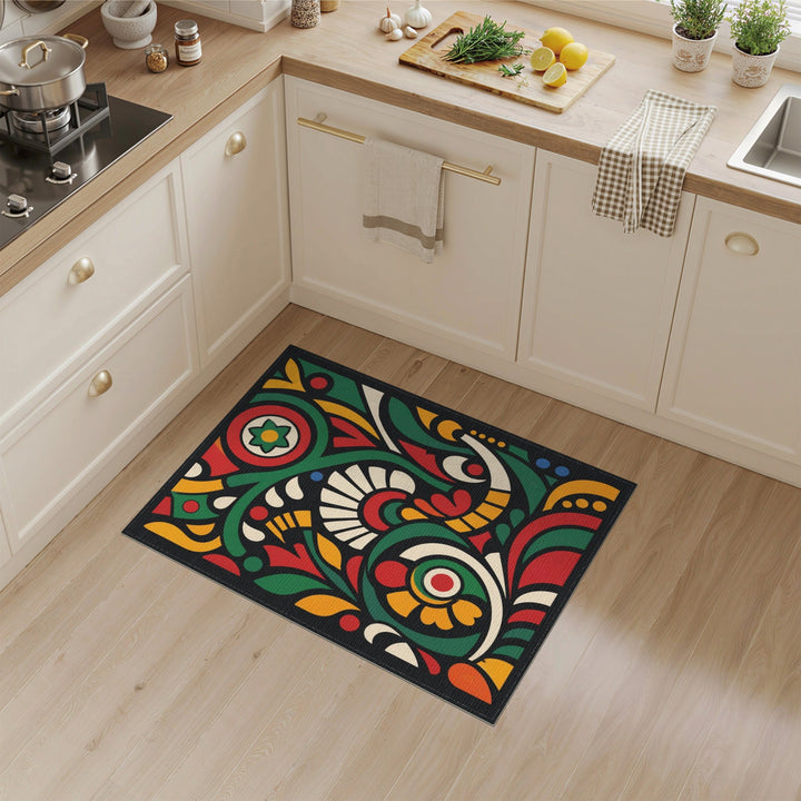 Vibrant Multi-Color Abstract Area Rug