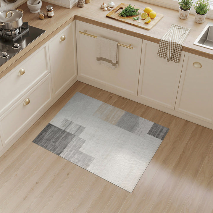 Grey Geometric Modern Area Rug