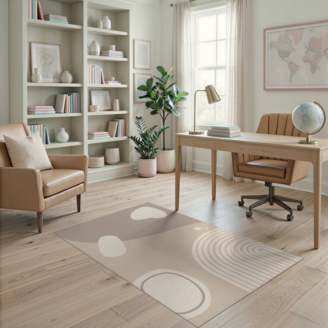 Beige Abstract Area Rug