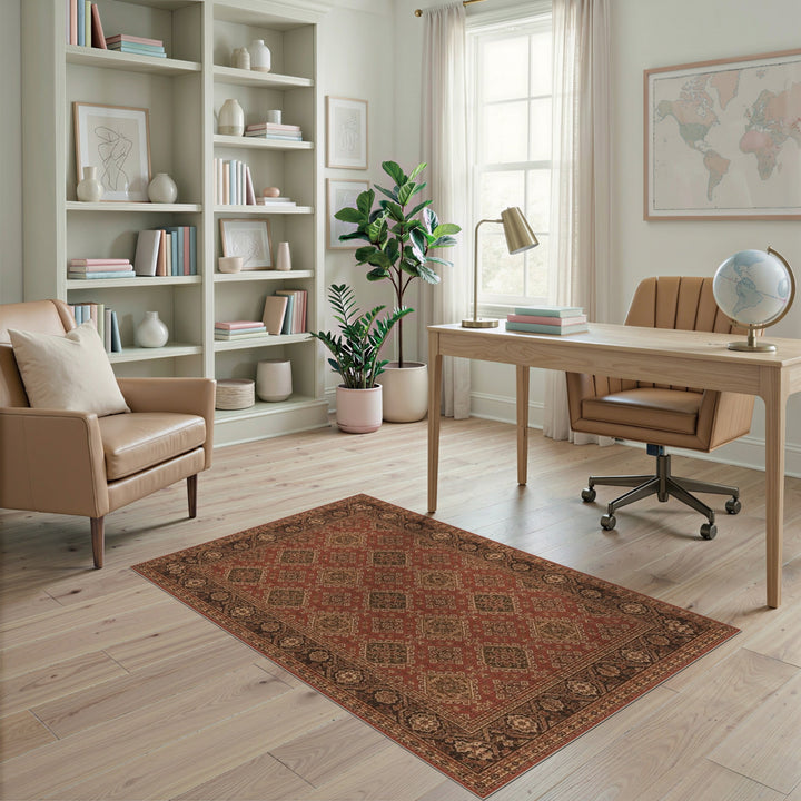 Red Persian Medallion Area Rug