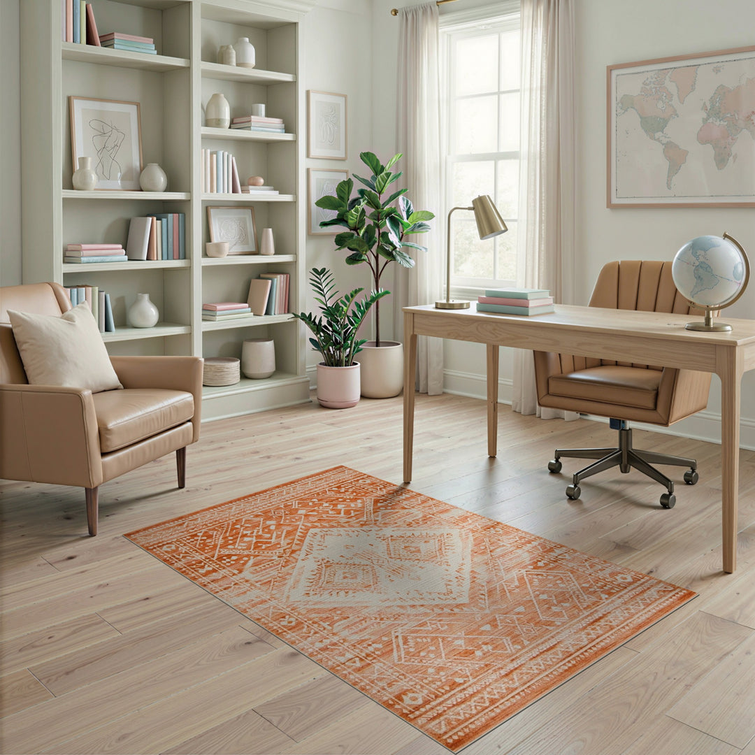 Orange Heritage Tribal Area Rug