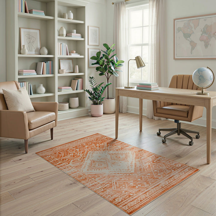 Orange Heritage Tribal Area Rug