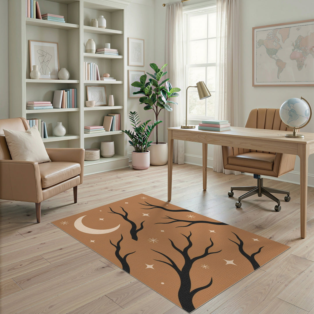 Moonlit Branches Brown Area Rug