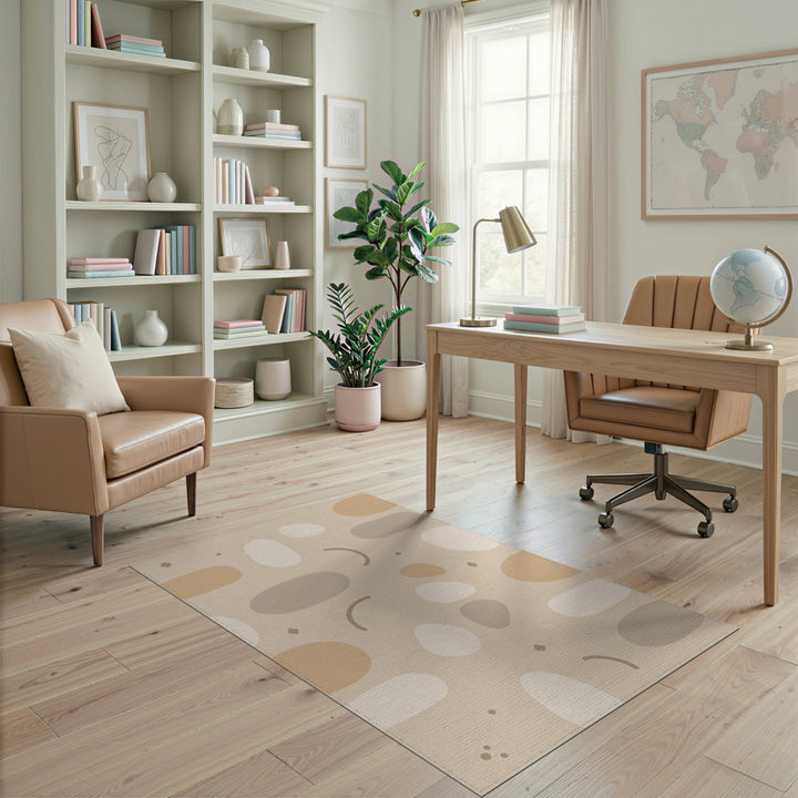 Organic Beige Abstract Organic Area Rug