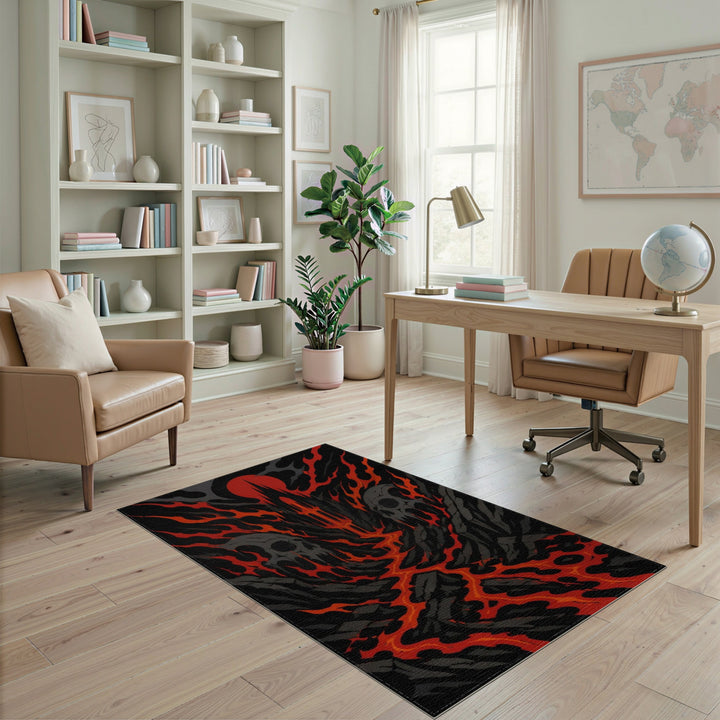 Gothic Inferno Skull Area Rug
