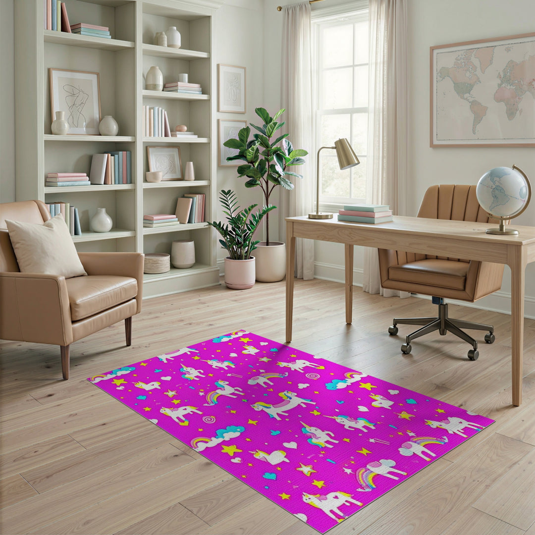Pink Unicorn Magic Kids Area Rug