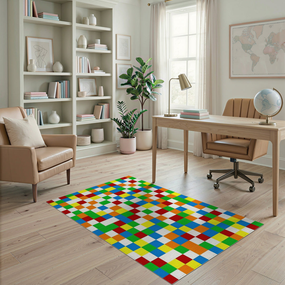 Vibrant Multi-Color Geometric Area Rug