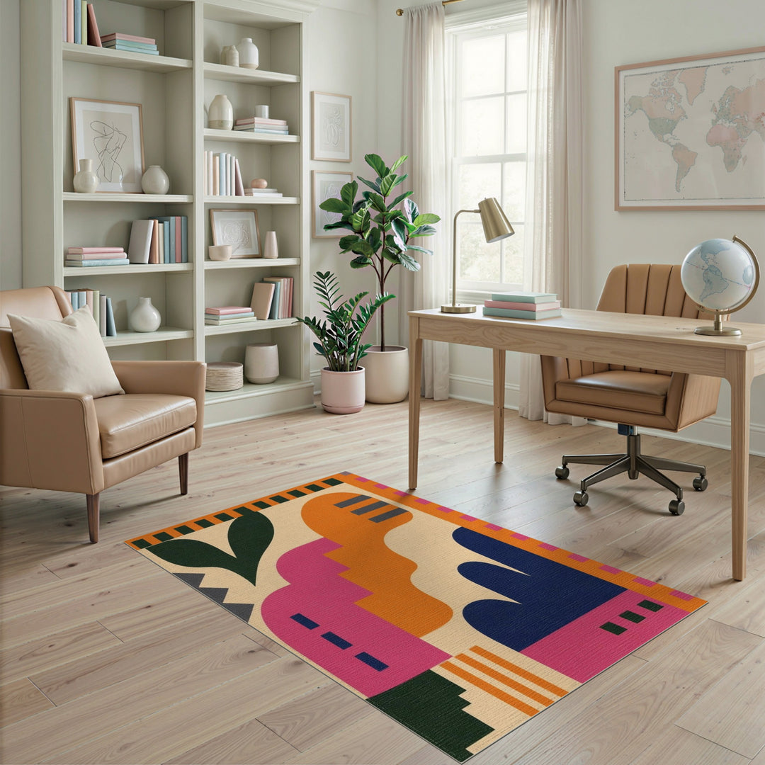 Multi-color and Patterns Bold Abstract Multi-Color Area Rug