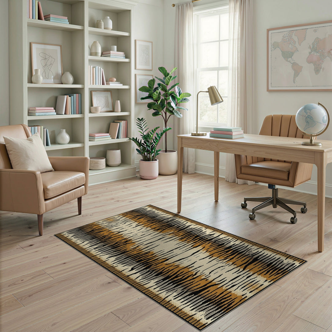 Tiger Stripe Brown Heritage Area Rug