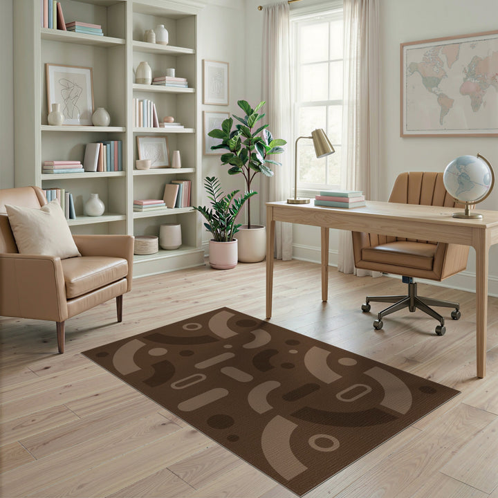 Modern Geometric Brown Area Rug