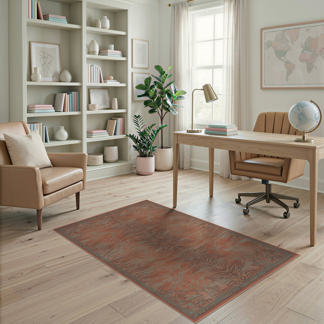Distressed Vintage Red Distressed Abstract Area Rug