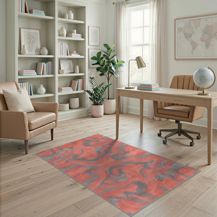 Red Abstract Area Red Abstract Swirl Area Rug