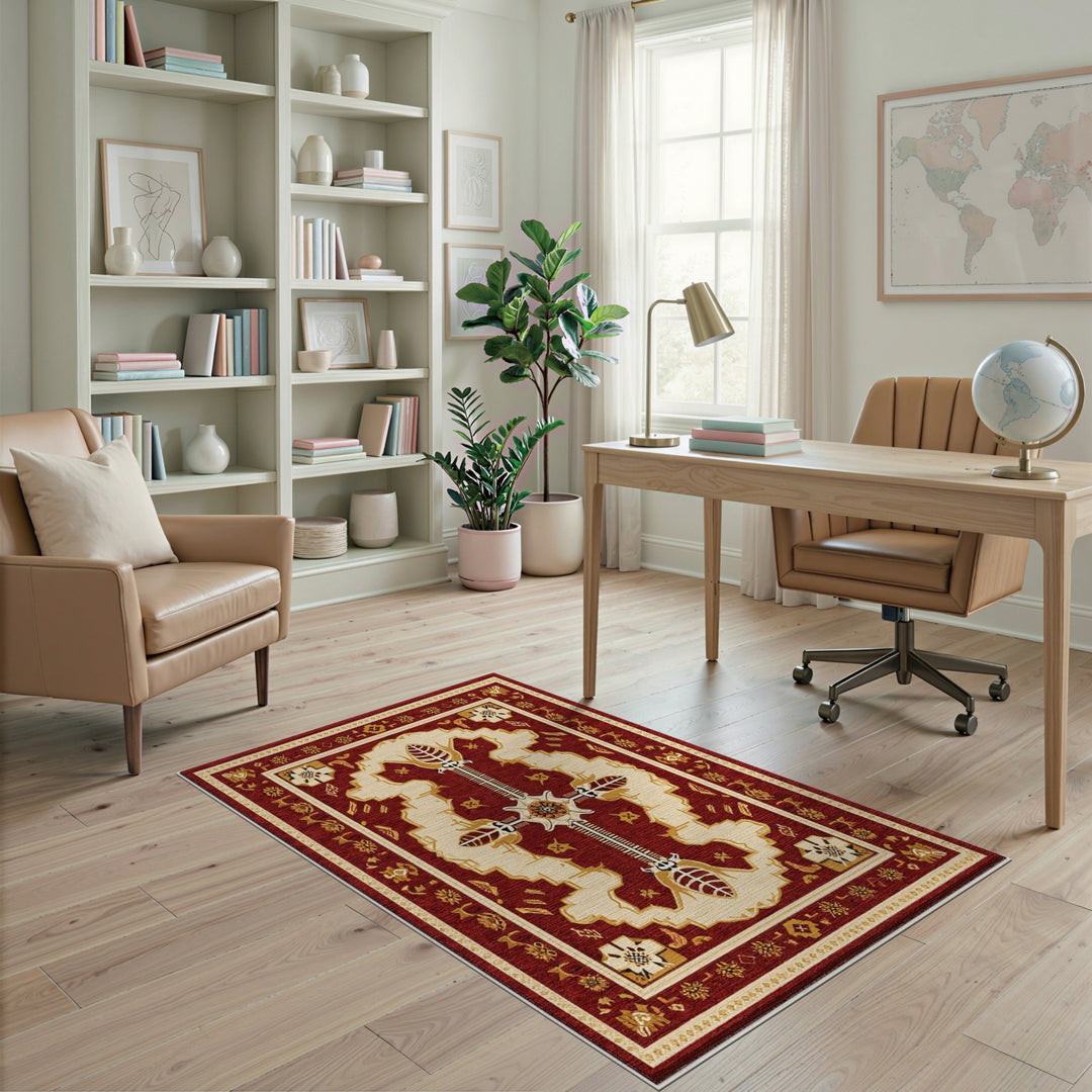 Red Persian Medallion Area Rug