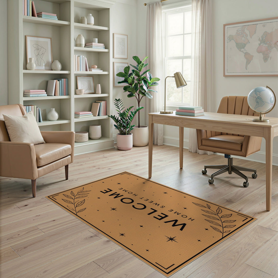 Welcome Home Sweet Home Boho Area Rug
