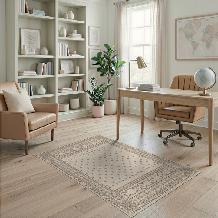 Beige Heritage Tribal Area Rug