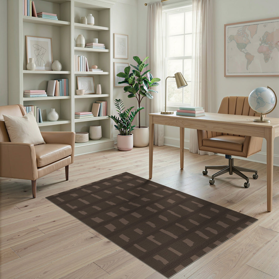 Brown Abstract Area Rug