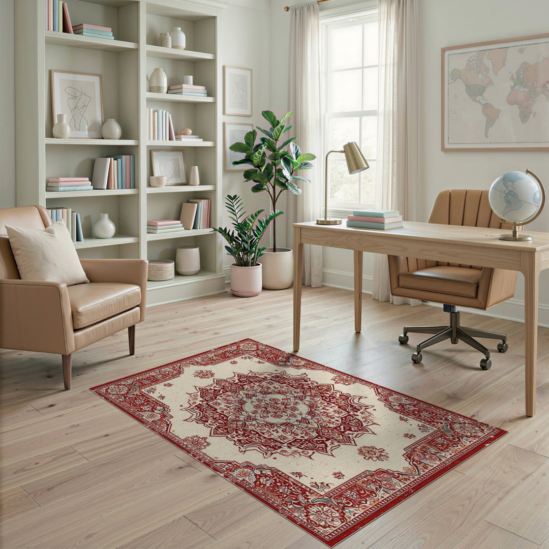 Red Persian Medallion Area Rug