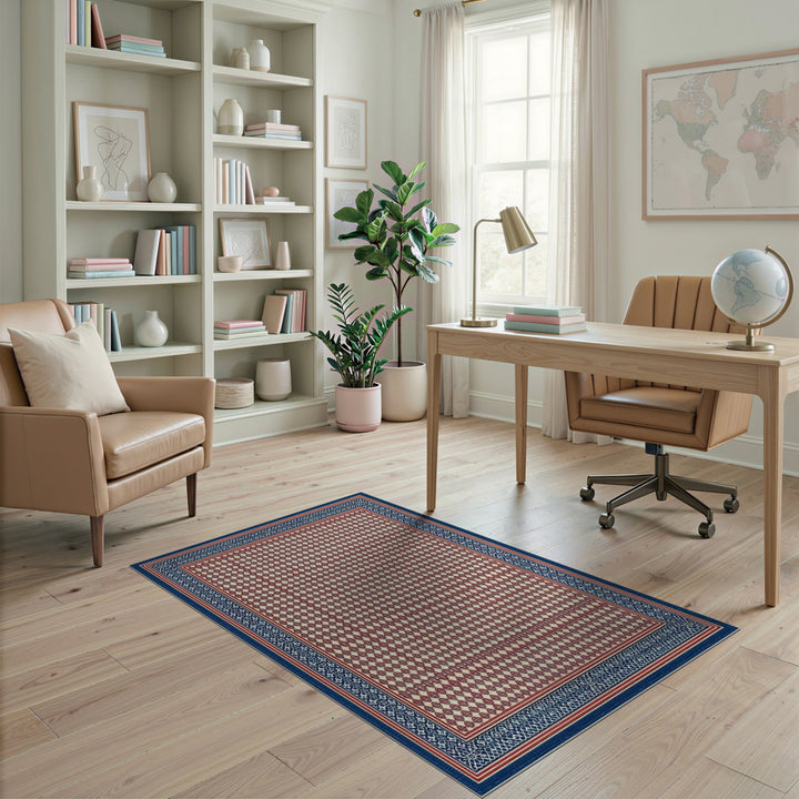Multi-color and Patterns Navy Blue Geometric Dot Area Rug