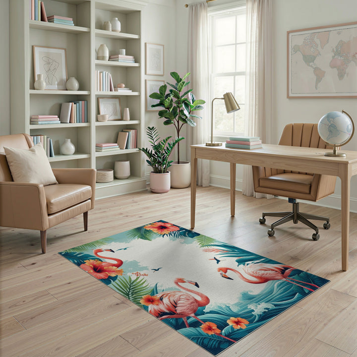 Flamingo Paradise Coastal Area Rug