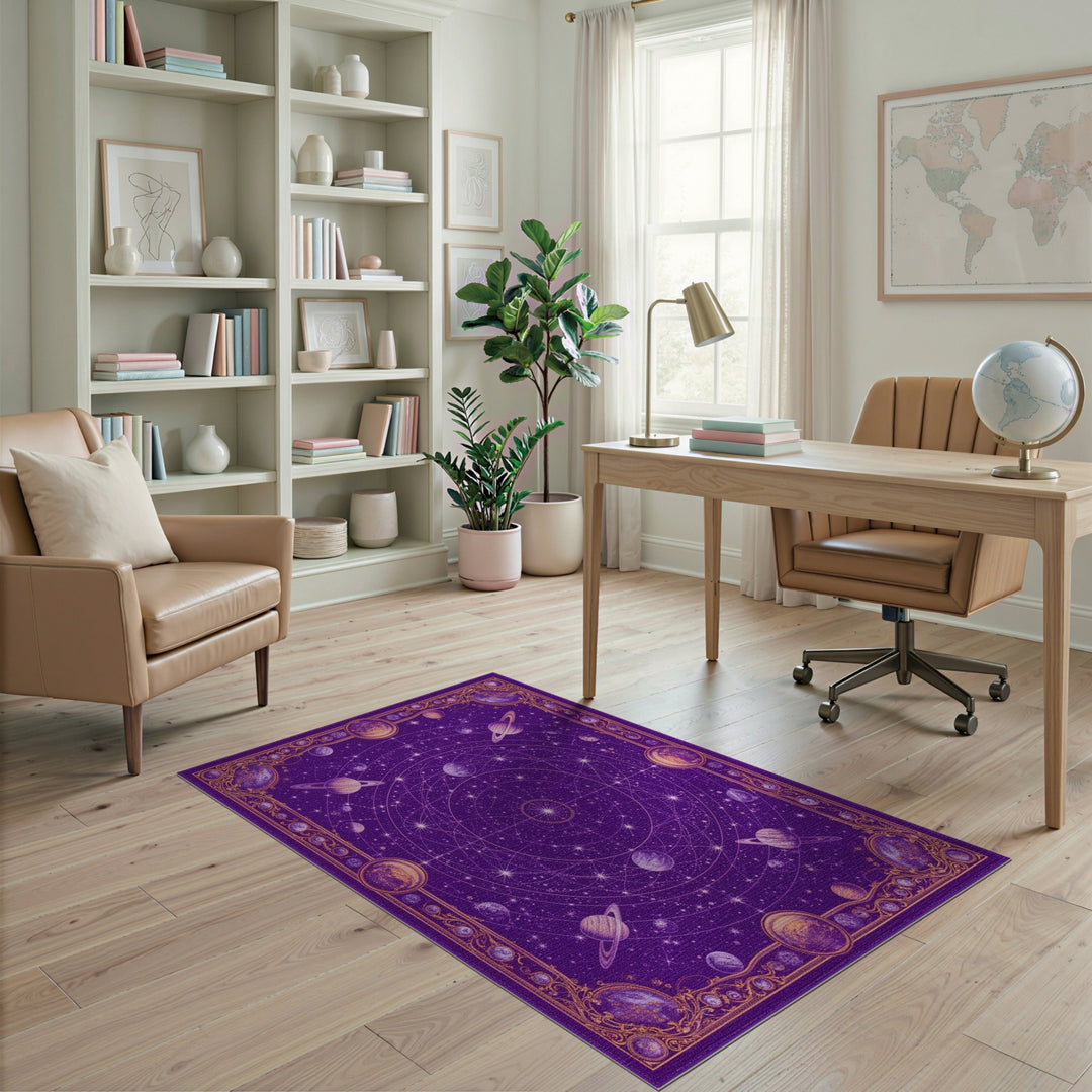 Purple Celestial Galaxy Area Rug