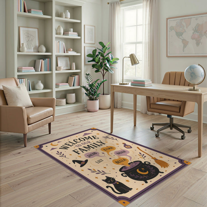 Magical Family Welcome Halloween Area Rug