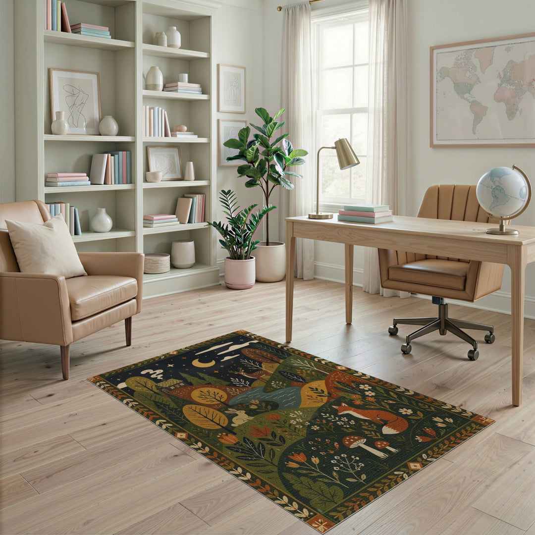 Enchanted Woodland Night Area Rug