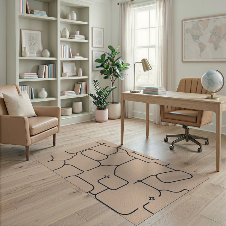 Abstract Area Organic Beige Abstract Organic Area Rug
