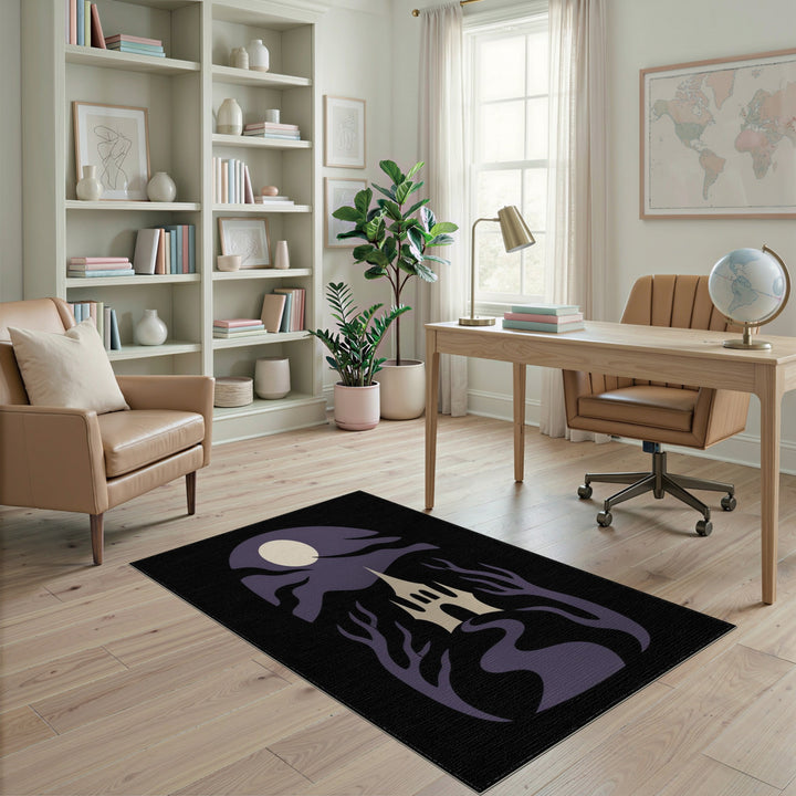 Purple Gothic Castle Area Rug