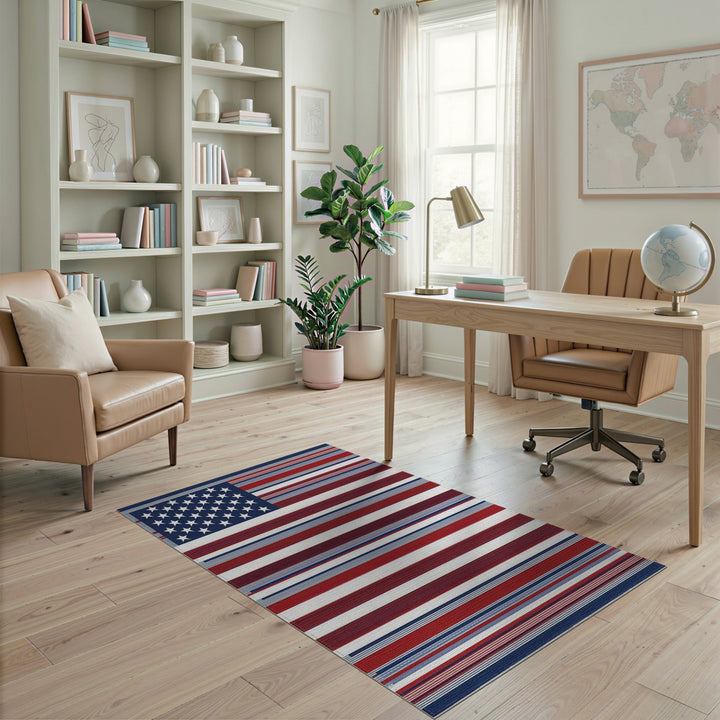 American Flag Stars and Stripes Area Rug